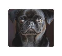XOPEKVLAWM Mouse Pad with Stitched Edge Waterproof Computer Mousepad with Non-Slip Rubber Base Cute Black Pug Dog Mouse Pad Laptop Desk Pad Washable Gaming Mouse Mat for Laptop Office Home 25x30 cm