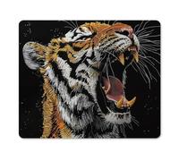 XOPEKVLAWM Mouse Pad with Stitched Edge Waterproof Computer Mousepad with Non-Slip Rubber Base Sequin Art Tiger Mouse Pad Laptop Desk Pad Washable Gaming Mouse Mat for Laptop Office Home 18 * 22cm