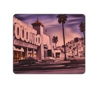 XOPEKVLAWM Mouse Pad with Stitched Edge Waterproof Computer Mousepad with Non-Slip Rubber Base The Old Hollywood Mouse Pad Laptop Desk Pad Washable Gaming Mouse Mat for Laptop Office Home 25x30 cm