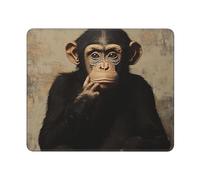 XOPEKVLAWM Mouse Pad with Stitched Edge Waterproof Computer Mousepad with Non-Slip Rubber Base The silent monkey Mouse Pad Laptop Desk Pad Washable Gaming Mouse Mat for Laptop Office Home 25x30 cm