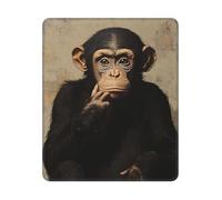 XOPEKVLAWM Mouse Pad with Stitched Edge Waterproof Computer Mousepad with Non-Slip Rubber Base The silent monkey Mouse Pad Laptop Desk Pad Washable Gaming Mouse Mat for Laptop Office Home 25x30 cm
