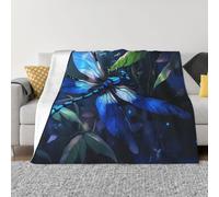 XOPEKVLAWM Throw Blanket for Couch Super Soft Cozy Bed Blanket Ultra-Soft Micro Art Blue Dragonfly Blankets for All Season Warm Lightweight Fleece Throw Blankets for Sofa Bedroom Living Room 40"x30"
