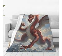 XOPEKVLAWM Throw Blanket for Couch Super Soft Cozy Bed Blanket Ultra-Soft Micro Chinese Dragon Blankets for All Season Warm Lightweight Fleece Throw Blankets for Sofa Bedroom Living Room 60"x50"