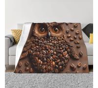 XOPEKVLAWM Throw Blanket for Couch Super Soft Cozy Bed Blanket Ultra-Soft Micro Coffee bean owl Blankets for All Season Warm Lightweight Fleece Throw Blankets for Sofa Bedroom Living Room 40"x30"