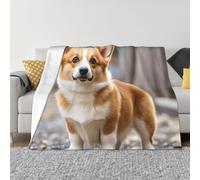 XOPEKVLAWM Throw Blanket for Couch Super Soft Cozy Bed Blanket Ultra-Soft Micro Dog Corgi Blankets for All Season Warm Lightweight Fleece Throw Blankets for Sofa Bedroom Living Room 80"x60"