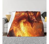 XOPEKVLAWM Throw Blanket for Couch Super Soft Cozy Bed Blanket Ultra-Soft Micro Dragon King in Fire Blankets for All Season Warm Lightweight Fleece Throw Blankets for Sofa Bedroom Living Room 50"x40"