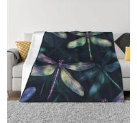 XOPEKVLAWM Throw Blanket for Couch Super Soft Cozy Bed Blanket Ultra-Soft Micro Dragonfly pattern Blankets for All Season Warm Lightweight Fleece Throw Blankets for Sofa Bedroom Living Room 40"x30"