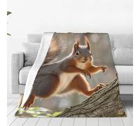 XOPEKVLAWM Throw Blanket for Couch Super Soft Cozy Bed Blanket Ultra-Soft Micro Funny Squirrel Blankets for All Season Warm Lightweight Fleece Throw Blankets for Sofa Bedroom Living Room 50"x40"