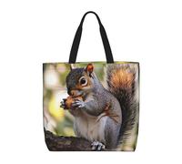 XOPEKVLAWM Tote Bag for Women Work Handbag Nut-eating squirrel Shopping Bags Reusable Grocery Bags Canvas Tote Bags