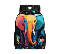 XOPEKVLAWM Travel Backpack for Women Men Laptop Backpack Colorful Elephant and Leaf Daypack Computer Bag Lightweight Back Pack