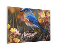 XOPEKVLAWM Wall Art Modern Abstract Poster Print Artwork for Living Room Canvas Paintings Eastern Bluebird Wall Pictures Canvas Prints Aesthetic Pictures for Bedroom Bathroom Decoration Framed 8"x12"