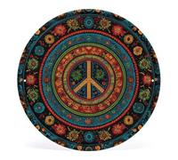 XOPEKVLAWM Wall Picture What Is A Hippie Circular Iron Hanging Picture Round Metal Tin Sign Modern Iron Plate Hanging Painting Wall Photo Frame Art Hanging Picture for Home Wall Decor