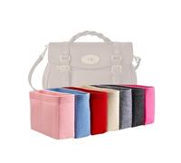 Xoppia Bag Organiser compatible with Mulberry Alexa Bag. Felt Insert Liner for Women Tote Handbag. (Black, Style B: Side Zipper)