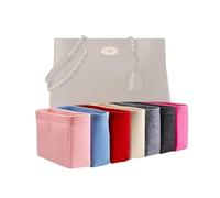 Xoppia Bag Organiser compatible with Mulberry Lily Chain Tote. Felt Insert Liner for Women Tote Handbag. (Black, Style B: Side Zipper)