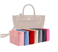 Xoppia Bag Organiser compatible with Mulberry Mini Zipped Bayswater. Felt Insert Liner for Women Tote Handbag. (Black, Style B: Side Zipper)