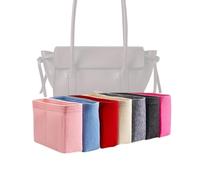 Xoppia Bag Organiser compatible with Mulberry Soft Bayswater. Felt Insert Liner for Women Tote Handbag. (Beige, Style B: Side Zipper)