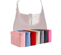 Xoppia Bag Organizer compatible with Gucci Jackie 1961 small shoulder bag. Felt Bag Insert for Handbag. Bag Liner for Women Tote Bags. (Black, Style B: Side Zipper)