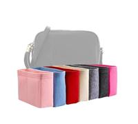 Xoppia Bag Organizer compatible with Gucci Small Soho Disco Bag. Felt Insert Liner for Women Handbag. (Brown, Style B: Side Zipper)