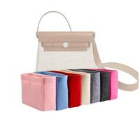 Xoppia Bag Organizer compatible with Hermes Herbag Zip 20 Bag. Felt Insert for Handbag. Bag Liner for Women Tote Bags. (Beige, Style A: Exposure)