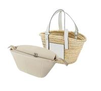 Xoppia Bag Organizer compatible with Loewe Classic Raffia Basket Bag Felt Insert Liner for Women Tote Handbag. (Style C, Small)