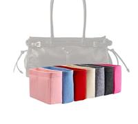 Xoppia Bag Organizer compatible with Prada Soft Lux Medium Bag. Felt Bag Insert for Handbag. Bag Liner for Women Tote Bags. (Black, Style B: Side Zipper)
