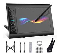 XOPPOX Graphics Drawing Tablet 10 x 6 Inch Large Active Area with 8192 Levels Battery-Free Pen and 12 Hot Keys, Compatible with PC/Mac/Android OS for Painting, Design & Online Teaching Black