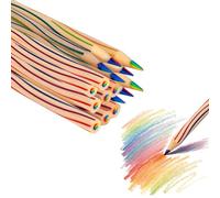 xoqoiuo 16 PCS Rainbow Pencils Set Drawing Pencils 7 in 1 Pencil Crayons Multi-color Art Pencils Creative Stationery Party Bag Fillers for Painting Craft Birthday Party Home School Use