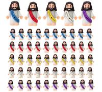 xoqoiuo 50PCS Mini Jesus Figures, Jesus Figurine, Mini Figures Cute Doll Cupcake Picks Toys School Church Baptism Easter Events Gifts Jesusfigurine Statue Decorations Supplies