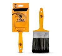 Xor8 Heavy-Duty Paint & Limewash High-Capacity Bristles, Corrosion-Resistant Ferrule & Ergonomic Grip, Ideal for Brick, Concrete, Stone & Rough Surfaces, Orange Black, Masonry Brush 4"