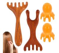 Xorim 2 Pieces Octopus Scalp Massager, Head Massage Tool with 2 Pieces Deer Antler Massage Comb