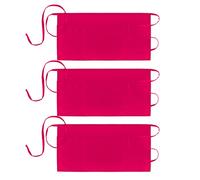 Xornis 3 Pack 100% Cotton Waist Apron with 3 Pockets Waitress Server Half Short Waiter Serving Money Aprons, Hot Pink