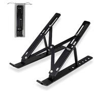 Xoro Laptop Stand for 10 Inch to 15.6 Inch Laptops or Tablets, Multi-Level Height Adjustable, Open Aluminium Frame, Foldable, with Protective Case, Black