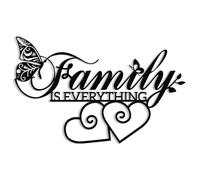 XORT Family Sign Metal Wall Decor, Family is Everything Sign for Living Room, Bedroom Wall Hanging Decor, Black, 16 x 10 Inch