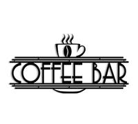 XORT Coffee Sign Metal Wall Decor, Metal Coffee Bar Wall Art, Metal Coffee Sign and Tea Bar Wall Hanging for Kitchen Decors Accessories. (Black - Coffee Bar, 16 x 8 inch)