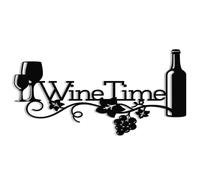 XORT Metal Wine Sign, Bar Metal Sign, Metal Kitchen Wall Decor, Vino Lover Metal Wall Art Decorative Home Restaurant Bar. (Black - 16 x 8 inch)