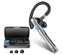 Xoruezls Bluetooth Headset V6.1,100Hrs Talk Time Dual Noise Cancellation Wireless Earpiece,Handsfree Headset with Mic,Driving Headset for Android, iOS,Laptop,Office,Truck Driver,Gunmetal Black