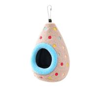 Xorvella Bird Bed for Cage Soft Plush Egg Shaped Hiding Resting Hammock | Small Bird Cage Nest for Sparrow Cockatiel Conure Cockatoo Finch Lovebird Parakeet Blue Trim