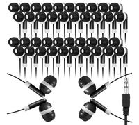 XOSDA 100 Pack Classroom Earbuds Headphones Bulk for School Kids Children, Wholesale Durable Earphones Class Set for Students (XPG101,100 Black)