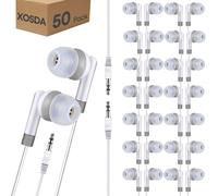 XOSDA 50 Pack Bulk Earbud Headphones for Kids Classroom, Wholeslae Wired Earphones Class Set for School Students Children Toddler Teens Boys Girls(XPG101, 50 White)
