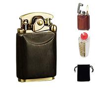 XOTAKVintage Antique Kerosene Lighter, Soft Flame Rocker Arm Petrol Oil Lighter Windproof Reusable Trench Lighters for Husband Boyfriend Father (Color : B2)