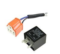 Xotic Tech 1pc 3-pin LED Indicator Flasher Relay w/Conversion Wiring Harness Adapter for LED Turn Signal Light Bulbs Compatible with CF13 and CF14 Sockets