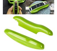 Xotic Tech Green Fiber Style Key Fob Cover Smart Remote Case Side Blades Shell, Compatible with 2017-up Porsche Panamera, 2019-up Porsche Cayenne G2, 2020-up 911 Carrera Taycan