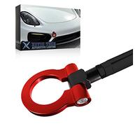 Xotic Tech Sport Track Racing Style CNC Aluminum Screw-on Tow Hook Front Bumper Compatible with Porsche Panamera, Carrera 911 991 (Red)