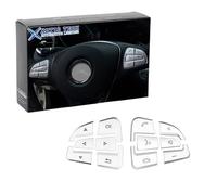 Xotic Tech Steering Wheel Button Cover Trim Decoration, Compatible with Mercedes A B GLA GLS GLE CLS (Silver)