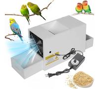 XoTiq Bird Seed Cleaner Cleaning Machine, Electric Grain Winnower Machine with 2 Drawers, Bird Feed Blown Shell Splitter, Adjustable Speed Fan, for Millet, Miscellaneous Grains Melon Seeds Rice Beans