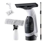 XoTiq Electric Window Cleaner, USB Rechargeable, with Telescopic Handle, Adjustable Nozzle, Removable Wipers for Streak free Cleaning of Windows, Showers, Mirrors and Tiles
