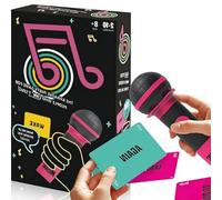 XoTiq Mic Karaoke Party Game, Featuring 2 Prop Microphones, 260 Song Lyrics, Enjoy Singing Challenges with Family and Friends Perfect for Game Nights and Birthday Celebrations