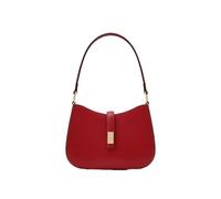 xotoa Genuine Leather Underarm Bag For Women, Two-layer Cowhide Shoulder Bag, Simple Lock Small Square Bag(Red)