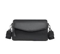 xotoa Top Layer Cowhide Flap Small Square Bag, Medium Soft Cowhide Shoulder Messenger Bag, Urban Simple Women's Bag(Black)