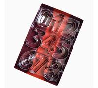 Xoutuo 9 Pieces 3 inch Large Number Cookie Biscuit Cutters 9 Piece Set, Stainless Steel Numbers Cutter Kitchen Baking Tool for Spelling The Numbers Birthday or Anniversary